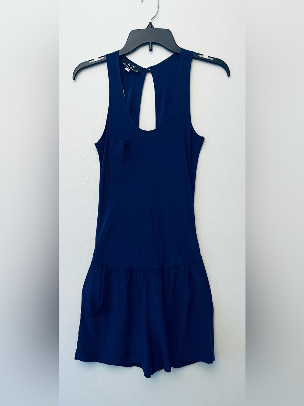 Karina Grimaldi Luxury 100% Silk Sleeveless Open Back Romper Size XS EUC